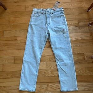 Levi's light blue wedgie straight leg high rise jeans